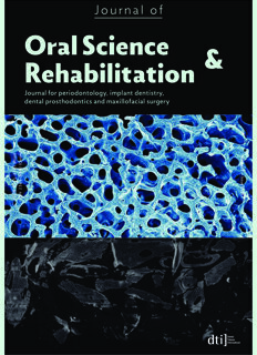 Journal of Oral Science & Rehabilitation No. 1, 2017