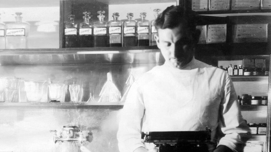 Henry Schein at work in his pharmacy, circa 1932. (Image: Henry Schein)