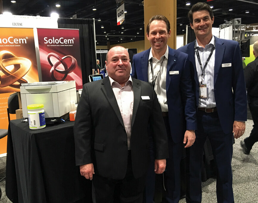 From left: Craig Fine, Kevin Beilich and Kevin Boyle of Coltene, the company behind the Biosonic UC150 cleaner, the Hyflex CM Rotary Endo Files and the CanalPro Apex Locator, among many other products.