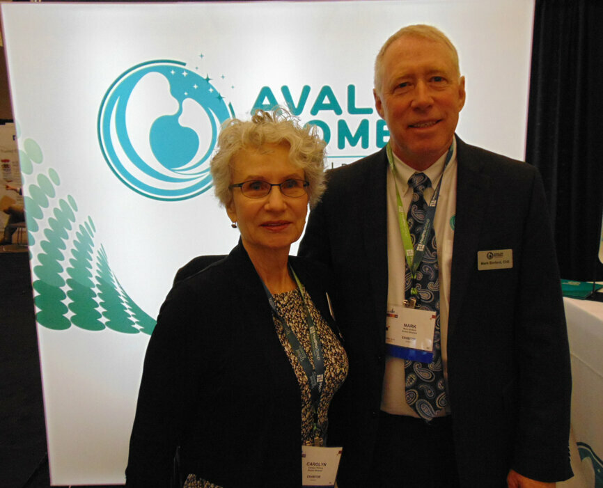 Carolyn Primus, PhD, left, and Mark Binford, ChE, of Avalon Biomed. (Photo: Fred Michmershuizen/Dental Tribune America)