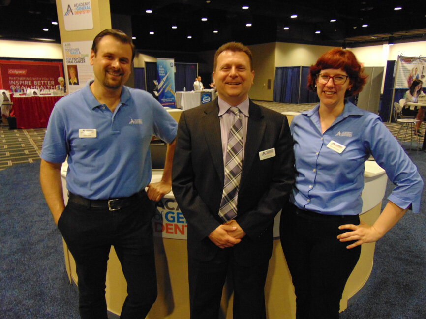From left: Adam Natali, Alexander Kahl and Stacy Jeziorowski of AGD, at the Resource Pavilion on the exhibit hall floor. 