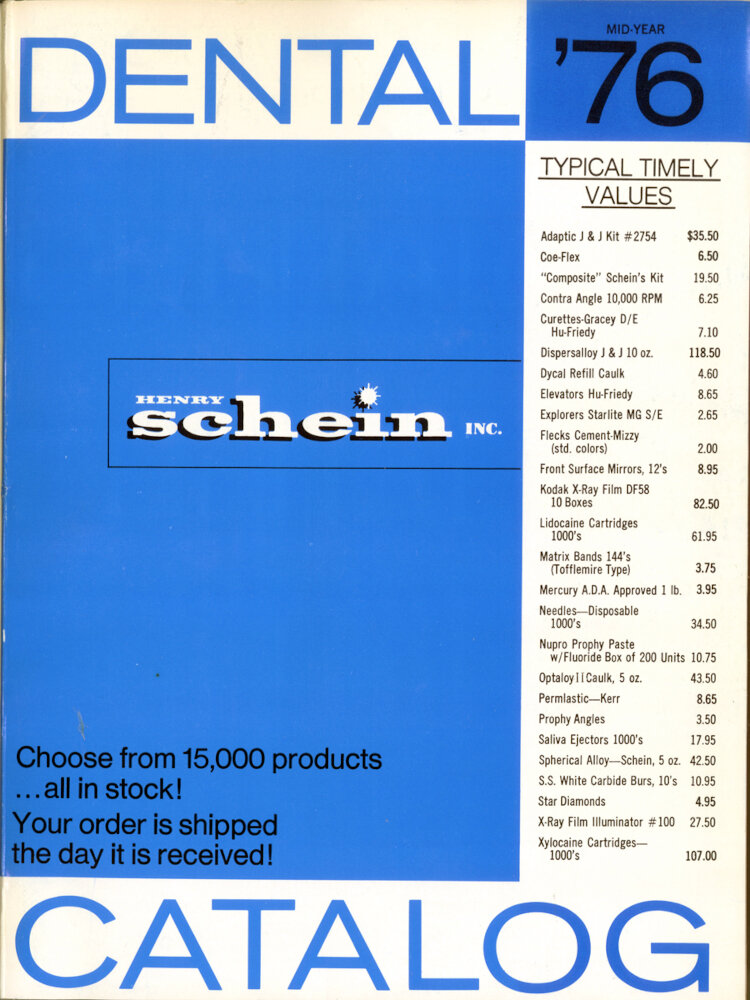 Henry Schein Dental Catalog 1976. (Image: Henry Schein)