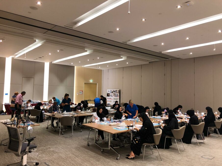 SEHA delegates during the hands-on training