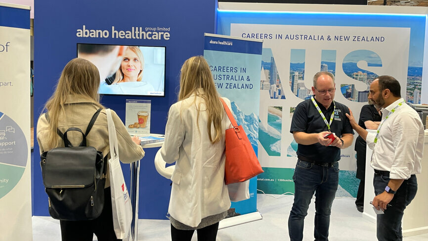 Abano Healthcare was on site recruiting dental professionals to work in New Zealand and Australia (Image: DTI)