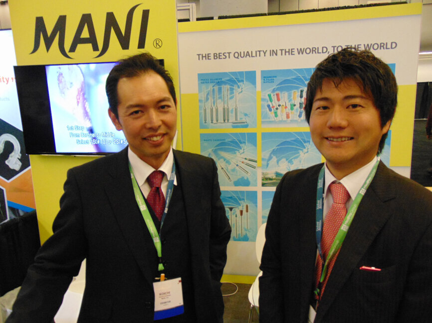 Koichi Arakawa, left, and Shuhei Takahashi of MANI. (Photo: Fred Michmershuizen/Dental Tribune America)