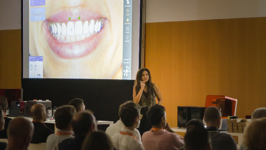 Aesthetics was the topic of the clinical session with Dr Diana Tadros (US). She told attendees about her digital treatment concept and how exocad’s Smile Creator can be used to design sophisticated, aesthetic restorations. (Image: exocad)