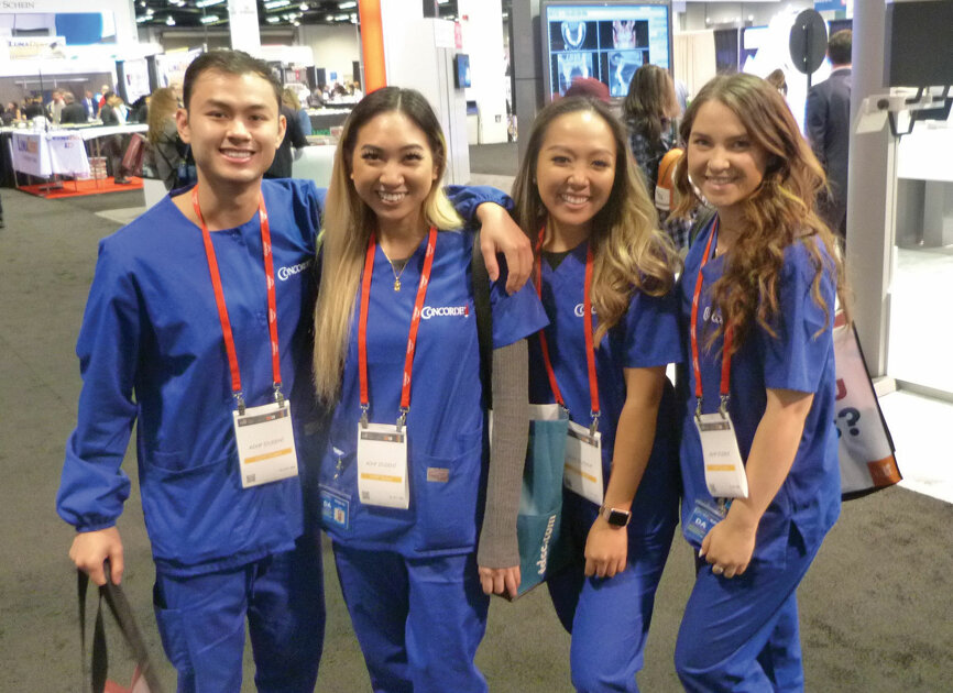 Concord Career College, Garden Grove, students in the dental assistant program enjoy checking out the many CDA exhibit hall booths.