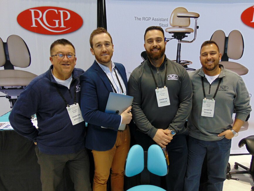 At RGP, it’s all about finding you the best ergonomically designed chair. From left: John Bonvini, Danny Laneri, Jason DeCosta and Kevin Amaral.