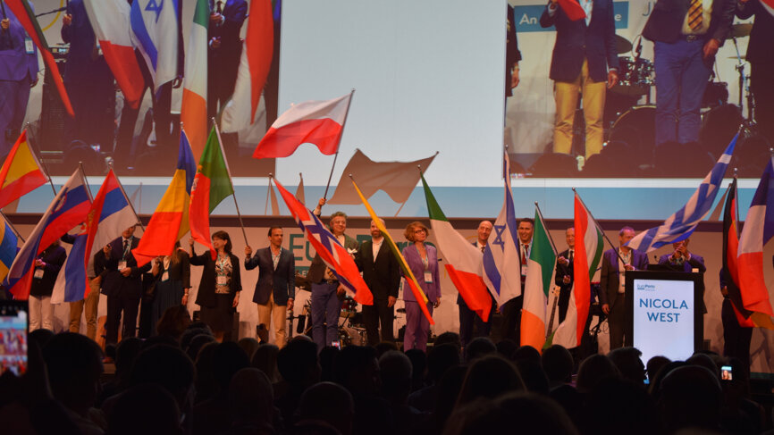 The procession of flags representing the European Federation of Periodontology’s 37 member societies.
