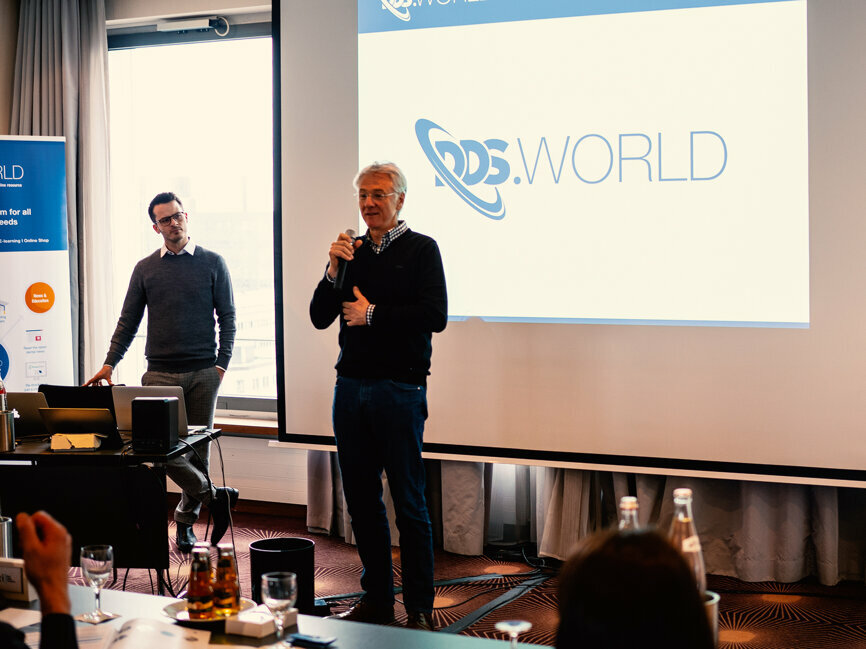 An update on the status of the highly anticipated DDS.WORLD was also provided at the meeting by Joachim Tabler (right) and Martin Troppa, departing and incoming DDS.WORLD managers, respectively. (Photograph: Tom Carvalho, DTI)