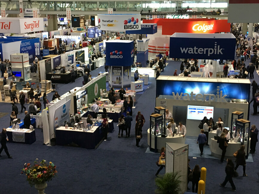 Yankee Dental Congress features many aisles of exhibiting companies. 