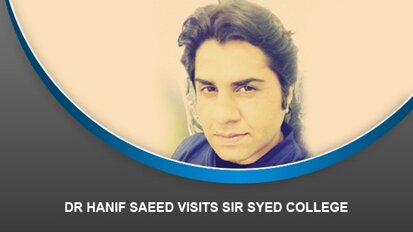 Dr Hanif Saeed visits Sir Syed College