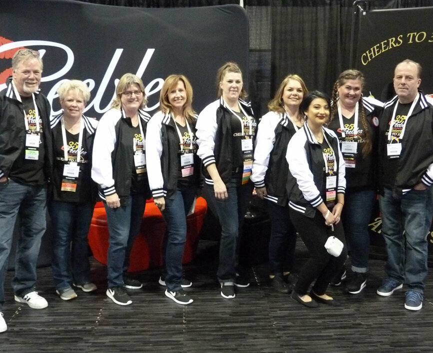 Some of Team Peebles in the company’s hard-to-miss jackets, line up in the main Peebles Prosthetics booth. The Peebles booth is always one of the convention’s busiest throughout all three days of the Expo Hall.