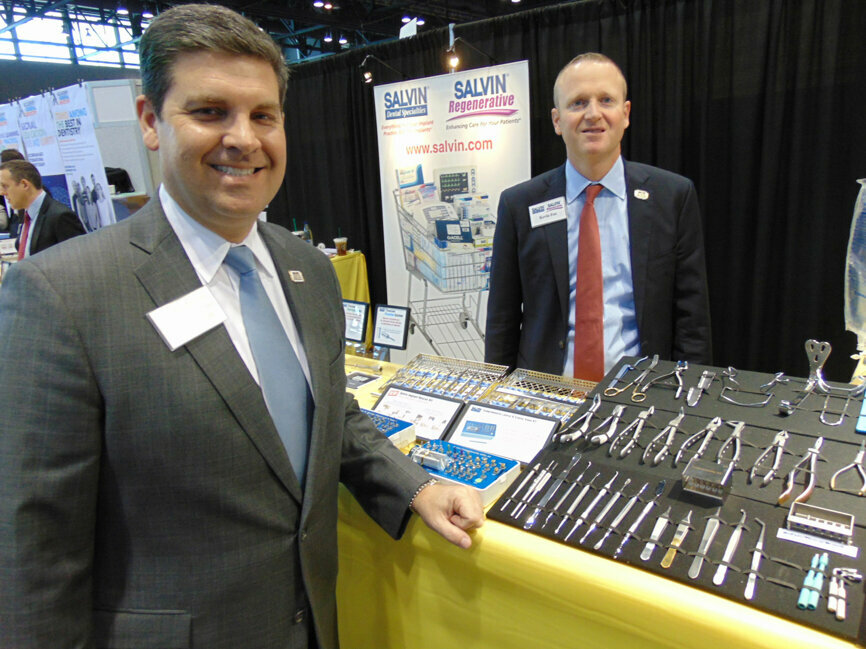 Greg Slayton, left, and Kevin Fox of Salvin Dental Specialties. (Photo: Fred Michmershuizen/Dental Tribune America)