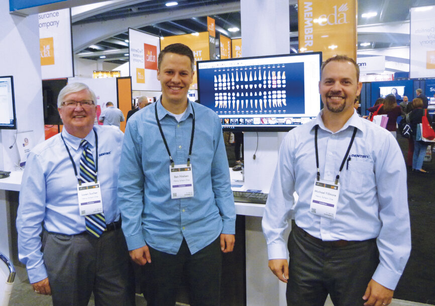 From left: Loren Sucher, Ben Nielsen and Michael Fillmore are here to share the latest on Dentrix G7, featuring Dentrix Smart Image. (Photo: Sierra Rendon, DTA)