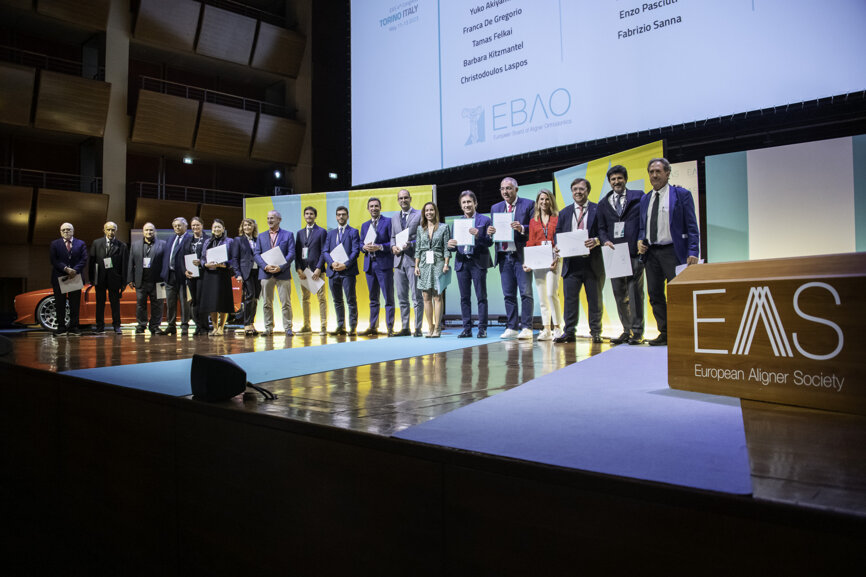 Recipients of the first EBAO clinical excellence certificates and the four EAS & EBAO honorary members. (Image: Mauro Calvone)