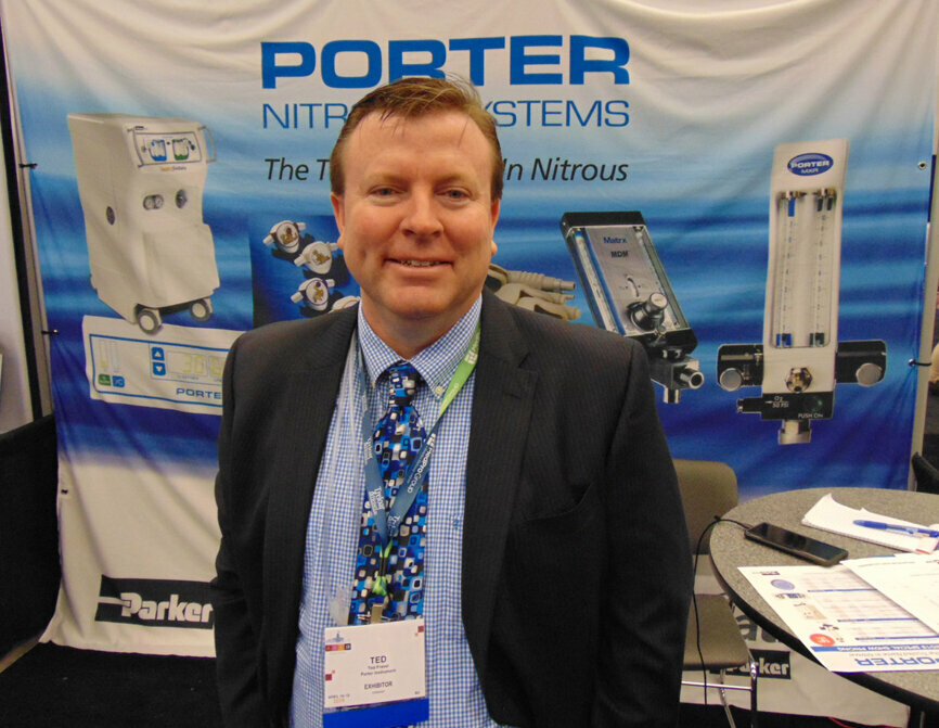 Ted Fravel of Porter Instrument. (Photo: Fred Michmershuizen/Dental Tribune America)