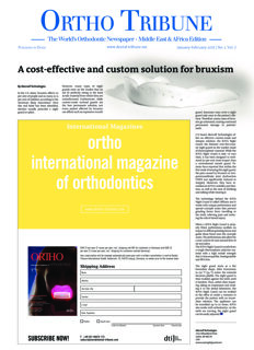 Ortho Tribune Middle East & Africa No. 1, 2017