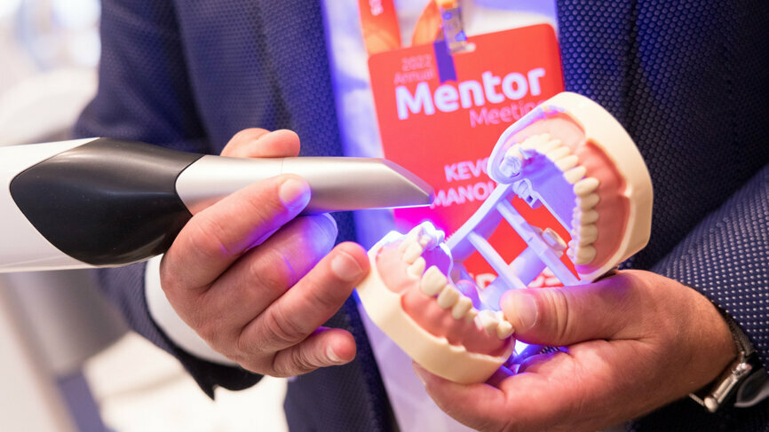 A demonstration of Dentsply Sirona’s Primescan intra-oral scanner. 