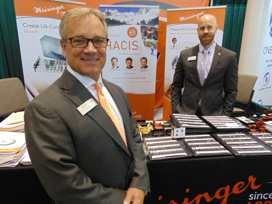 Alex Miller, left, and James Scyoc of Meisinger USA. (Photo by Fred Michmershuizen/Dental Tribune USA)