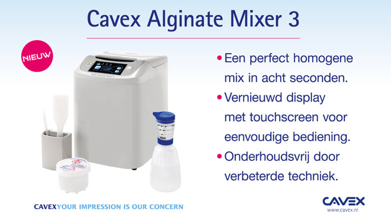 Cavex Alginate Mixer 3, voor de perfecte alginaat mix