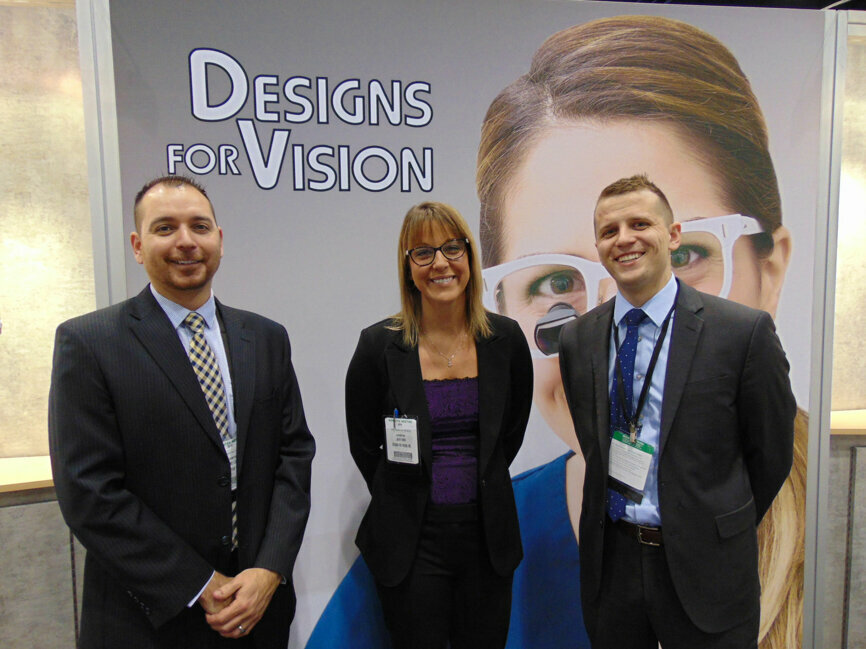 From left: Mike Lupo, Jacie Eber and Kevin Brennhofer of Designs For Vision. (Photo: Fred Michmershuizen/Dental Tribune America)