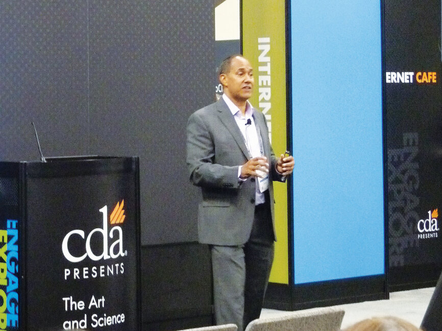 Speaker Keith Washington explains the ‘Latest Trends in Digital Marketing’ at The Spot. (Photo: Sierra Rendon, DTA)