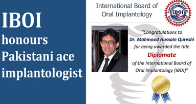 IBOI honours Pakistani ace implantologist
