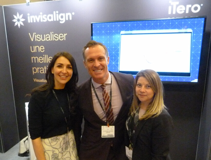 From left: Celia Asselin, Alexandre Gagnon and Cindy Racine in the Align Technology booth.