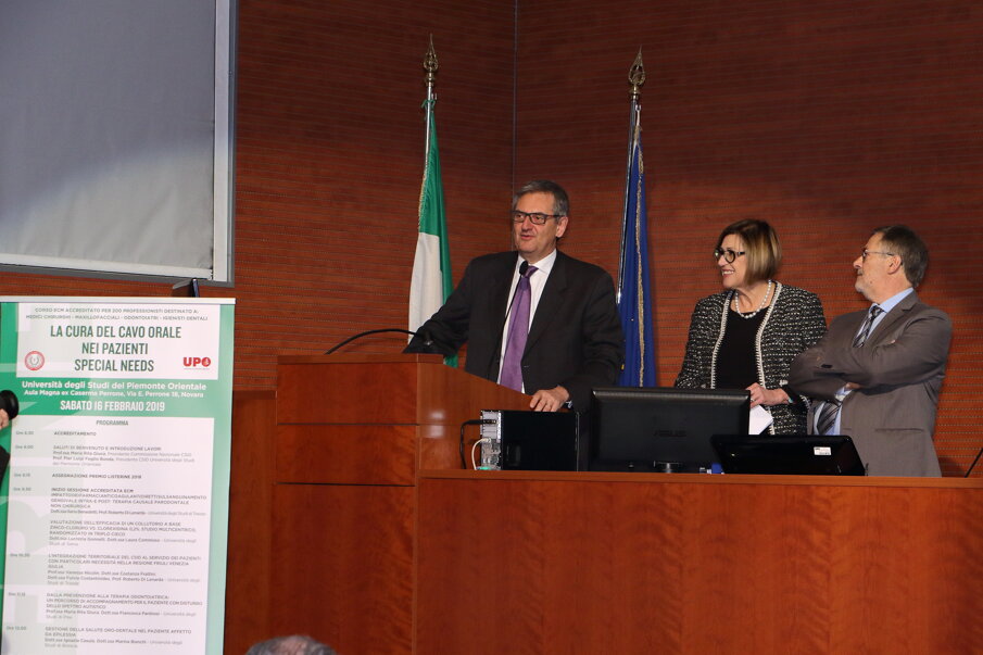Fig. 2 - Da sinistra: prof. Roberto Di Lenarda, prof.ssa Maria Rita Giuca, prof. Pier Luigi Foglio Bonda.
