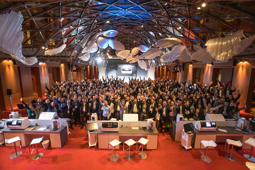 About 200 dental experts and representatives of the international dental press gathered for the Primemill launch. (Image: Dentsply Sirona)
