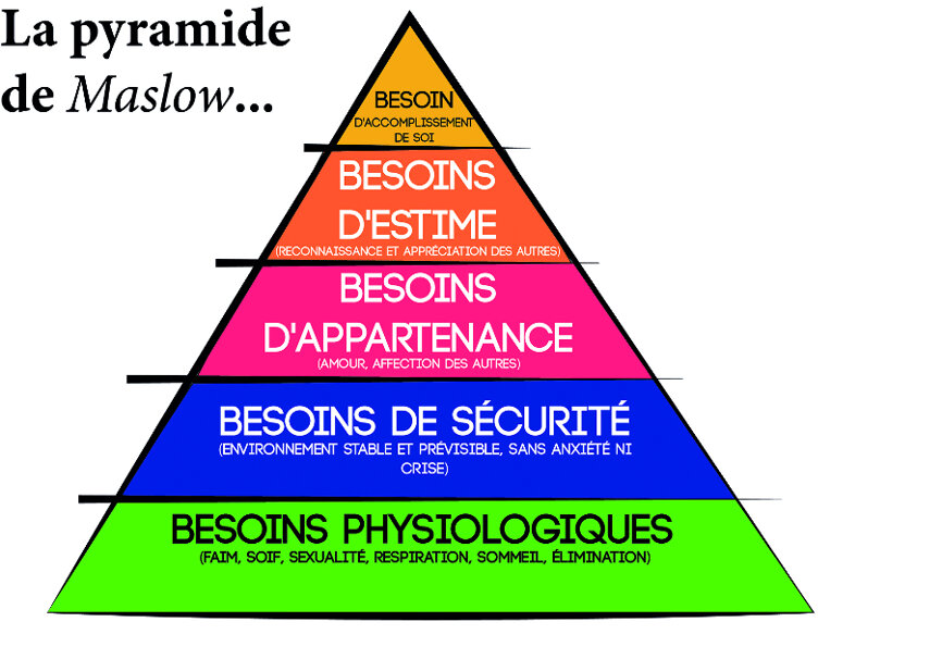 Fig. 3 : Hiérarchie pyramidale des besoins selon Maslow. 