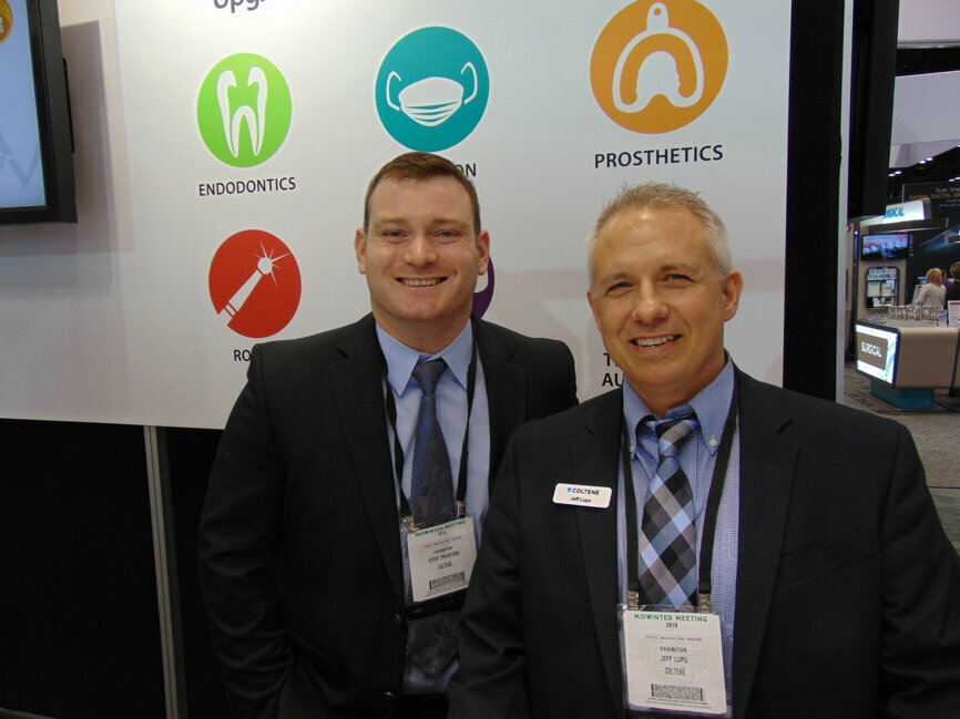 Steve Crawford, left, and Jeff Lupu of Coltene. (Photo: Fred Michmershuizen/Dental Tribune America)
