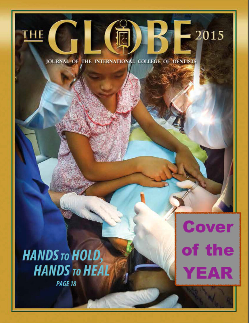 Cover of the 2015 issue of The Globe, winner of the Outstanding Cover award in the 2016 Dental Journalism Awards. (Photograph: ICD) 