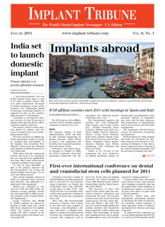 Implant Tribune U.S. No. 1, 2011