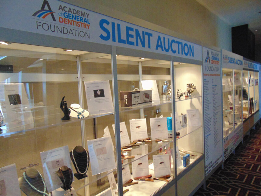 A silent auction benefits the Academy of General Dentistry Foundation.