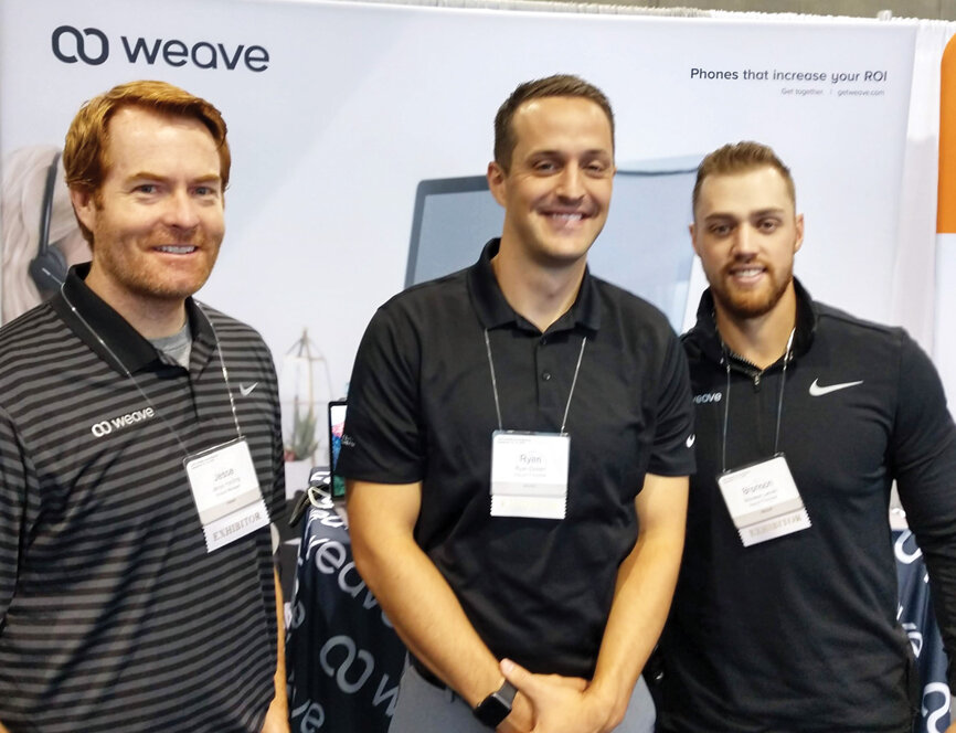 From left: Jesse Harding, Ryan Comer and Bronson Larsen await you at the WEAVE booth.