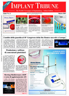 Implant Tribune Italy No. 1, 2011
