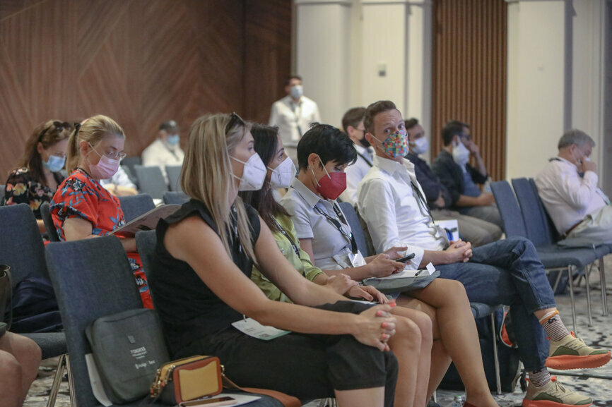 Attendees during a company workshop. 