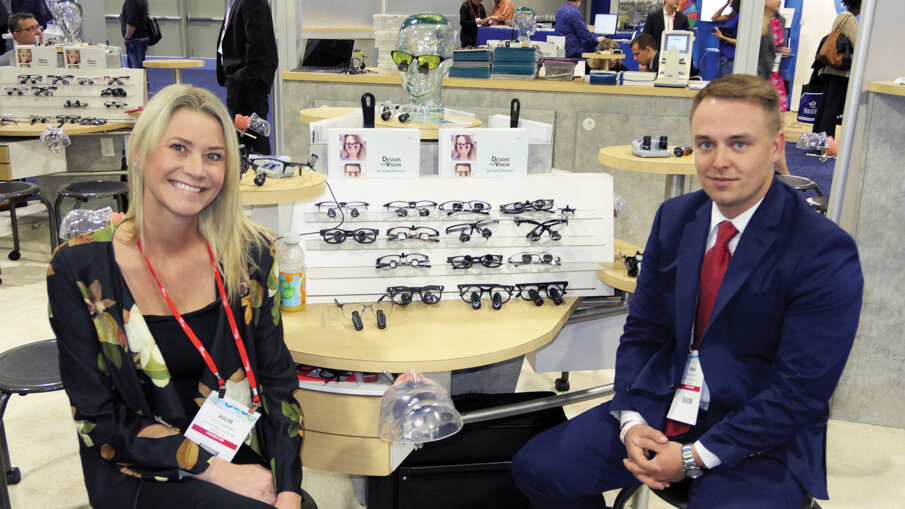 Julie Harder and Brad Kilbane show off Designs for Vision’s 4.5x MicroEF HDi Wireless LED Scopes. 