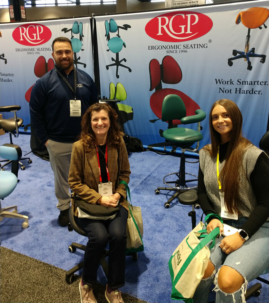 Checking out the chairs at the RGP booth.