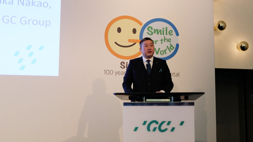 Dr Kiyotaka Nakao, president and CEO of the GC Corporation, said the company was delighted to be at IDS again. (Image: OEMUS Media) 