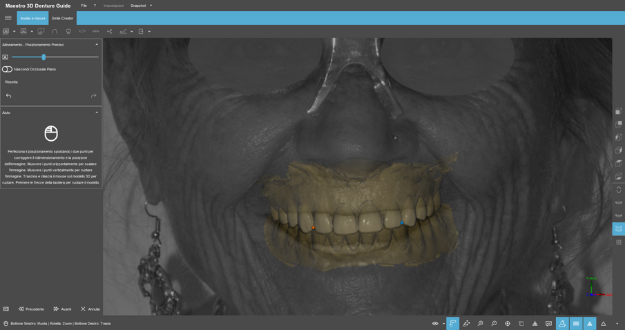 Fig. 10 - L’allineamento tra 2D e 3D consente di poter contestualizzare il progetto 3D nella foto del viso.