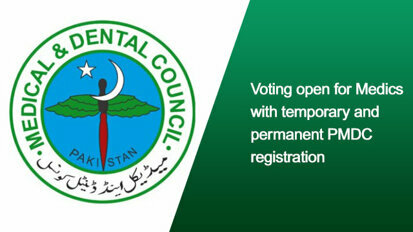 Voting open for Medics with temporary and permanent PMDC registration