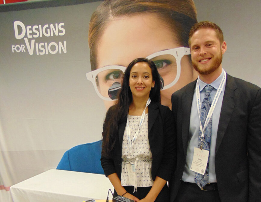 Kristen Hayes, left, and Corbin Polec of Designs for Vision. (Photo by Fred Michmershuizen/Dental Tribune America)