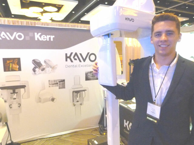 In the KaVo booth, Barrett Crone displays the company’s latest imaging system, the Orthopantomorgraph OP 3D. 