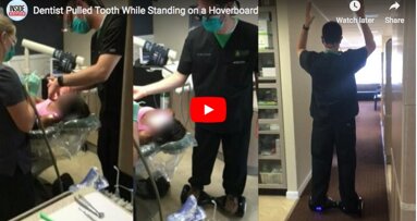 Dentist who rode hoverboard while extracting patient's tooth on trial