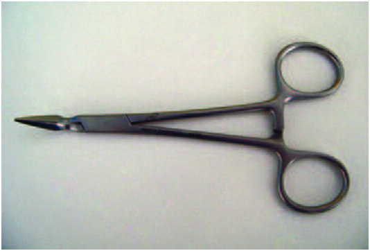 Figure 2. Steiglitz forceps for removal of accessible fragments.