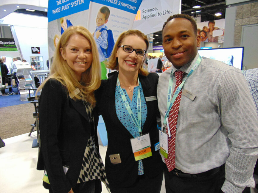 From left: Lauren Smith, Dr. Amanda Wilson and Jason Gooden of Orhto-Tain/Healthy Start.