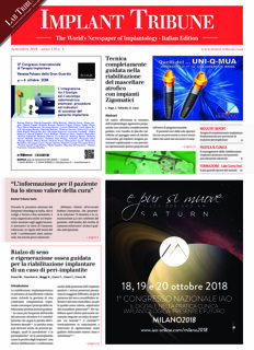 Implant Tribune Italy No. 3, 2018